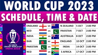 World Cup 2023 Schedule Full schedule with date time and venues [upl. by Aeneg]