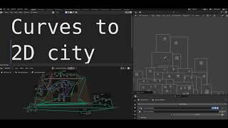 Curves to 2D city 🏤  blender geometry nodes [upl. by Demodena]