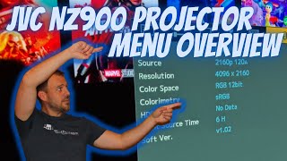 JVC NZ900 Complete Menu amp Settings Overview  4K UHD HDR Home Theater Projector [upl. by Aynahs]