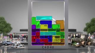 SOFTBODY TETRIS V13 😃 ❤️ C4D4U [upl. by Eldreda]