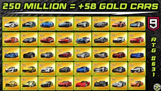 Asphalt 9  Spending 250 Million Credits amp GOLDing 58 cars  RTG 631 [upl. by Anneuq308]