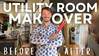 Utility Room Makeover Reveal Stunning Before amp After Transformation  DIY Builtins amp Plumbing [upl. by Harbird]