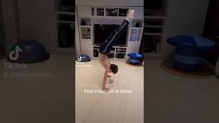 First Chest Roll to Handstand 8 year old after 6 months of squad gymnastics [upl. by Hashimoto]