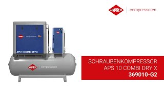 AIRPRESS APS 10 Combi Dry X  Schraubenkompressor 10 bar 500L 10 PS75 kW 920 lmin 369010G2 [upl. by Reace]