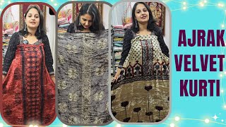 Ajrak velvet hand block kurti 9992958156 [upl. by Jaan232]