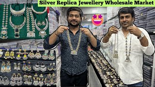 Oxidised Jewellery Wholesale Market Mumbai Silver Replica Jewellery Wholesale Market German Silver [upl. by Suivatram]