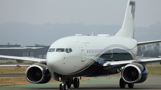 BOEING 737 PRIVATE JET  Plane landing and takeoff video [upl. by Farrah]