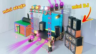 Mini stage making How to make mini stage dj truck and mini sharpy light dj stage program stage [upl. by Ayatnahs]