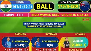 🔴Live India W Vs New Zealand W Semi Final T20 World Cup 2024  IND vs NZ Live Score amp Commentray [upl. by Crotty]