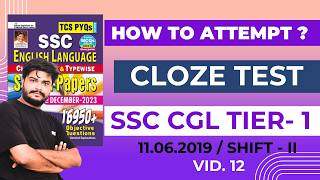 SSC  CLOZE TEST  12  KIRAN PUBLICATION  PREVIOUS YEAR  16950 [upl. by Egres]