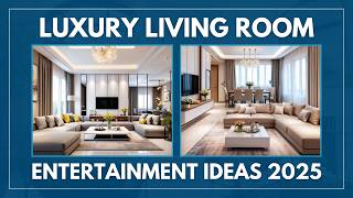 Luxury Living Room Entertainment Ideas 2025  Chic Media Wall Design  Comfortable Seating Trends [upl. by Epotimet]