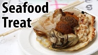 Japanese Street Food Seafood Treat amp My First Taste of quotShirakoquot [upl. by Rachaba]