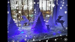 НОВОГОДНИЙ ДЕКОР ОКНА СВОИМИ РУКАМИDIY AlesyaGorChristmas window decoration [upl. by Atinaj]