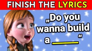 FINISH THE LYRICS  Most Popular DISNEY PRINCESS Songs 👸🎵  Music Quiz [upl. by Negyam]