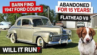 Barn Find 1947 Ford Coupe Flathead V8 Engine Abandoned for 15 Years Will It Run Stuck Valves [upl. by Annairda]