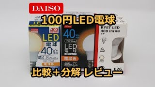 【ダイソー】100円のLED電球レビュー【高効率】 [upl. by Mirna]