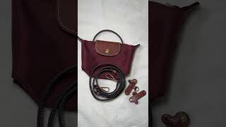 Longchamp Le Pliage Original Pouch with Handle in Burgundy  Amazon Strap Longchamp AmazonFinds [upl. by Potash]