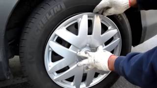 Hubcaps Wheel cover installation [upl. by Eilata25]