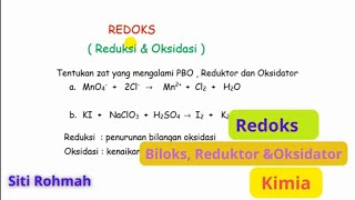 Redoks Kimia  Contoh Soal Biloks  Reduktor dan Oksidator [upl. by Orms]