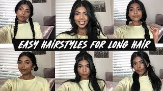 10 EASY Hairstyles for Long Hair [upl. by Ahsinak]