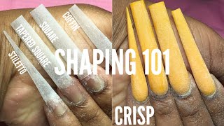 HOW TO SHAPE ACRYLIC NAILS FOR BEGINNERS  IN DEPTH THE VIDEO YOU’VE ALL BEEN WAITING FOR [upl. by Edik]