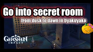 Go into the secret room  from dusk to dawn in Byakuyako  Genshin Impact Enkanomiya 24 puzzle [upl. by Izawa]