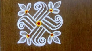 4 attractive mini rangoli design for beginners 3×3 dots small muggulu Thiru Aarooran kolangal [upl. by Ennaul]