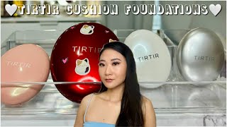 TIRTIR CUSHION FOUNDATION REVIEW red pink white amp sliver cushions [upl. by Hike]