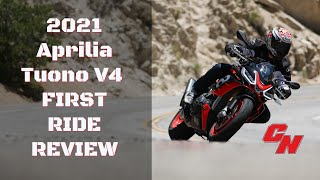 2021 Aprilia Tuono V4 First Ride Review  The cream of the nakedbike crop Cycle News [upl. by Hannahc]