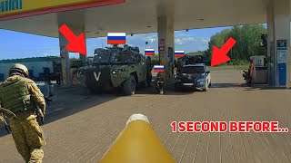 Deadly Stop Ukrainian Drone Strikes Russian Soldiers at Gas Station [upl. by Sculley]