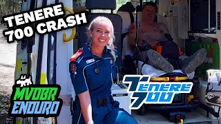 Tenere 700 Bad Crash Riders Life Saved by Blonde Paramedic  MVDBR Enduro 192 [upl. by Ynnaf916]