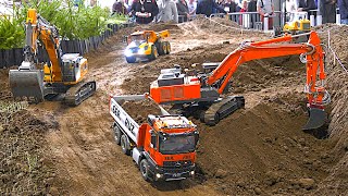 Fantastic RC Construction Site RC Excavators Dump Trucks Faszination Modellbau Friedrichshafen 2023 [upl. by Falda422]