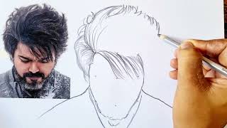 Leo Vijay Thalapathy Drawing  Easy Drawing [upl. by Aihsercal]