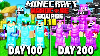 WE Survived 200 Days in 118 Hardcore Minecraft 4Squad 100 days [upl. by Rushing]