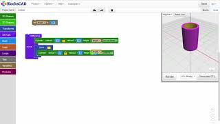 BlocksCAD Parametric Design Using Variables [upl. by Kilbride]