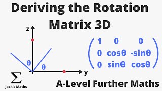 Deriving Rotation Matrix in 3D Matrices 22  ALevel Further Maths [upl. by Engelbert347]