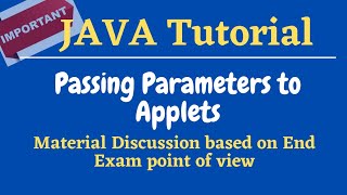 Passing parameters to Applets  getParameter  method  PARAM attribute  Java for beginners [upl. by Annavas]