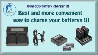 Dual LCD camera battery charger  Fast and convenient charger for your cameras [upl. by Acirretahs628]