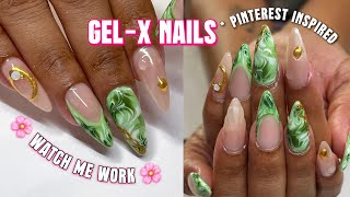 How To Marble Nails Easy GelX Nail Tutorial [upl. by Huxley]