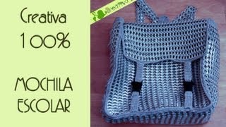 Tutorial Mochila Escolar hecha con anillas de lata parte 1 [upl. by Eneroc]