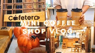 Mini Coffee Shop Vlog  coffee × shake × shop tour × halloween prep  6  cafetera [upl. by Ynnek]