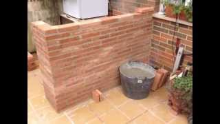 Como se hace una barra de ladrillo rustico  Rustic brick bar  Construction  Parte 1 [upl. by Rento]