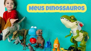 NOVOS DINOSSAUROS DE BRINQUEDO  brincar dinossauro  diversao video infantil  play dinosaur toys [upl. by Airotcivairam]