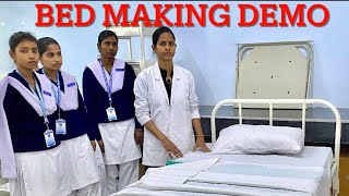 BED MAKING DEMONSTRATION Bed making Practical nursing Procedure All nursing practical exams2024 [upl. by Yddeg44]