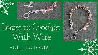 Learn to Crochet with Wire  Handmade Bracelet [upl. by Shaver]