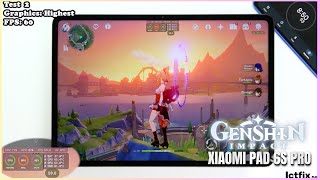 Xiaomi Pad 6s Pro Genshin Impact Gaming test  Snapdragon 8 Gen 2 144Hz Display [upl. by Anirroc174]