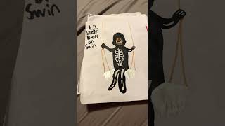 Lil Skelly Bones on Swin Spirit Halloween animatronic drawing [upl. by Akemal]