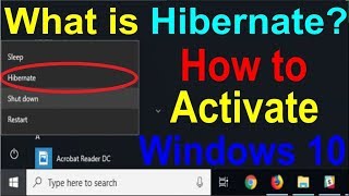 What is Hibernate  How to EnableActivate Hibernate OptionFuture in Windows 10 [upl. by Colner]