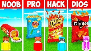 Minecraft NOOB vs PRO Base Secreta en BOLSA de PAPAS FRITAS [upl. by Nadiya]