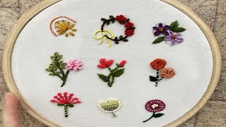 Basic Embroidery Stitches part 1  Hand Embroidery [upl. by Nidnarb]